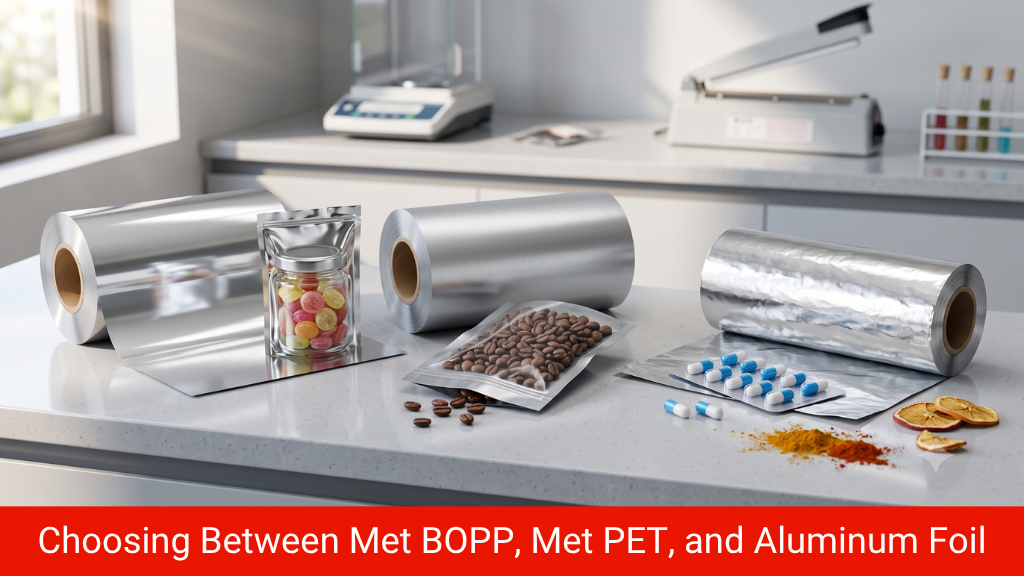 Choosing Between Met BOPP, Met PET, and Aluminum Foil