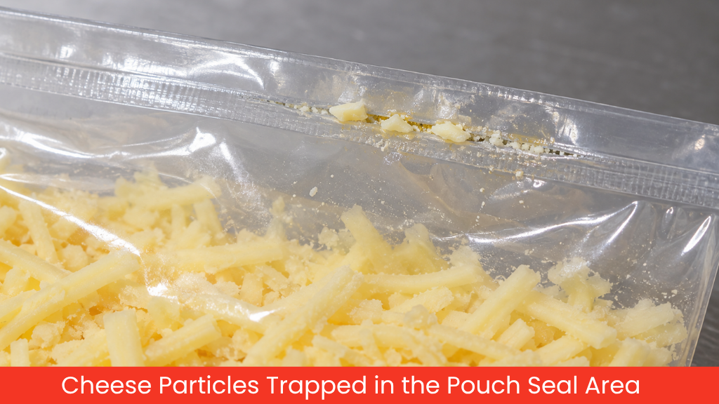 Cheese Particles Trapped in the Pouch Seal Area